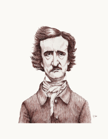 "Edgar.A.Poe" başlıklı Resim Geneviève Tremblay tarafından, Orijinal sanat, Mürekkep