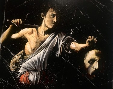 Malerei mit dem Titel "David et Goliath -…" von Yvan Courtet, Original-Kunstwerk, Acryl