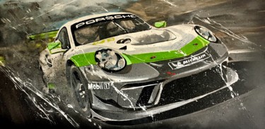 Peinture intitulée "Porsche 911 GT3" par Yvan Courtet, Œuvre d'art originale, Acrylique