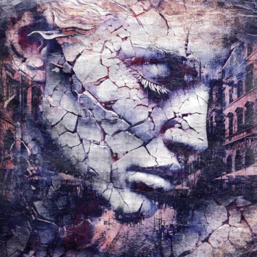 Цифровое искусство под названием "Cracked Mona Roma n…" - Cwgraphy, Подлинное произведение искусства, Цифровой коллаж