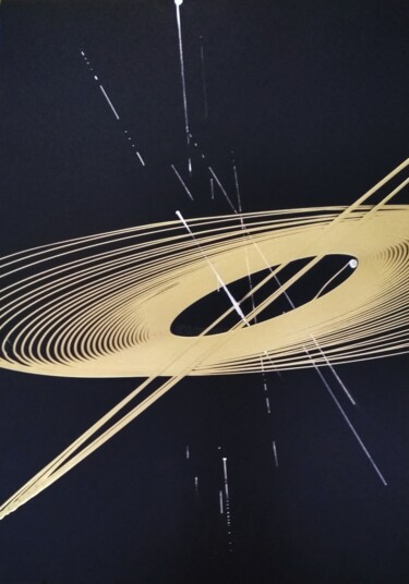 Pintura titulada "Rings in space" por Cyprian Hołownia, Obra de arte original, Oleo