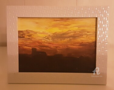 Painting titled "Un soir sur Langres" by Cyriaque Millet, Original Artwork, Wax