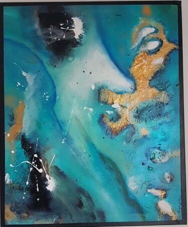 Pintura titulada ""Bleu profond"" por Cyrielle Lacourte, Obra de arte original, Acrílico