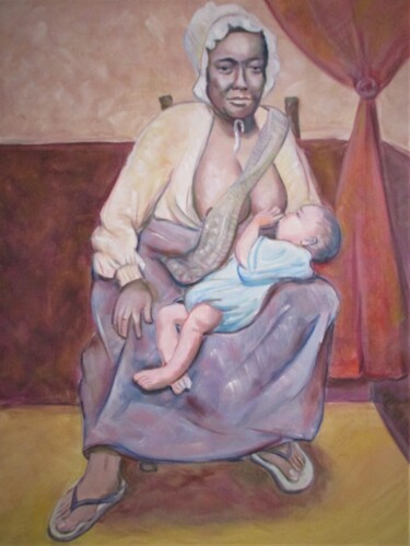 Malerei mit dem Titel "Tribute to African…" von Cyril Harris, Original-Kunstwerk, Öl