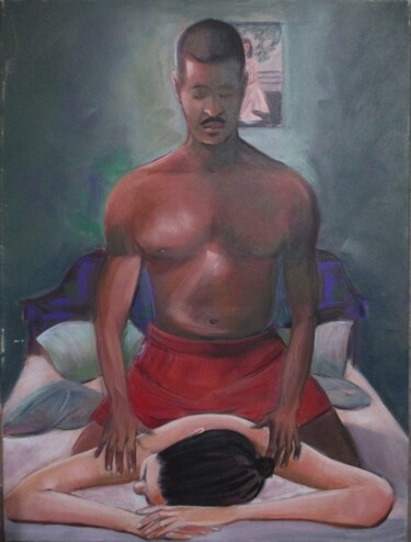 "The massage" başlıklı Tablo Cyril Harris tarafından, Orijinal sanat, Akrilik