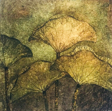 Pintura intitulada "Sleeping Leaves" por Cyril Rukman, Obras de arte originais, Acrílico