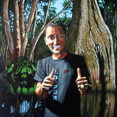 Peinture intitulée "La forêt" par Cyril Saint Jongers, Œuvre d'art originale, Acrylique Monté sur Châssis en bois