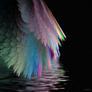 Digital Arts titled "AILES ANGELIQUES" by Cyrillia Art Déco, Original Artwork, 2D Digital Work Mounted on Aluminium