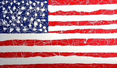 Painting titled "Patriotic Fuck" by Cyril Walker, Original Artwork, Oil