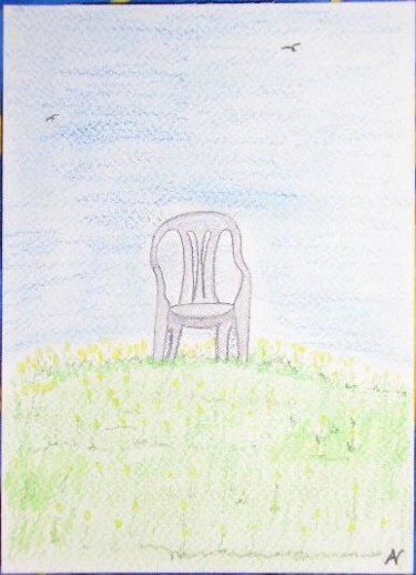 Peinture intitulée "La chaise" par Cyrus, Œuvre d'art originale, Huile