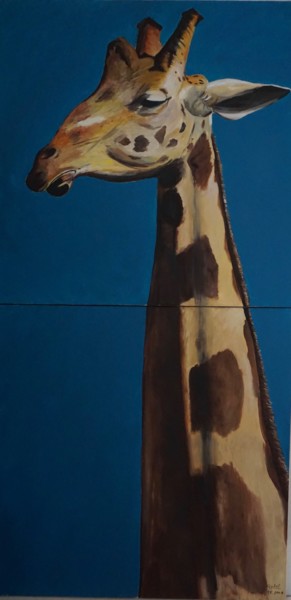 Peinture intitulée "GIRAFE" par Dominique Duhot, Œuvre d'art originale, Huile