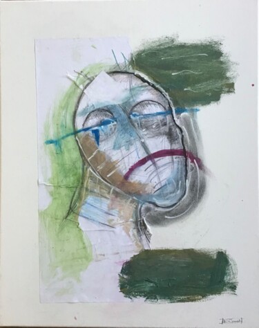 Collages intitulée "sadness" par D’Joon, Œuvre d'art originale, Collages Monté sur Châssis en bois