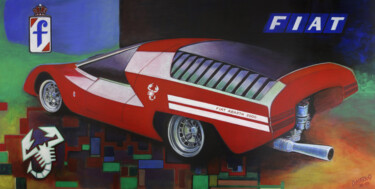Painting titled "FIAT ABARTH 2000 SC…" by D-Marko-O, Original Artwork, Acrylic