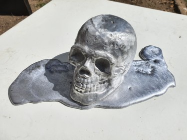 Rzeźba zatytułowany „Aluminum Skull” autorstwa D.S.A.Rt, Oryginalna praca, Aluminium