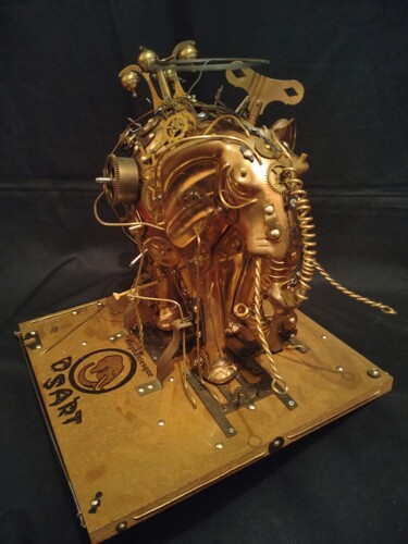 Skulptur mit dem Titel "Mechanized Elephant" von D.S.A.Rt, Original-Kunstwerk, Bronze