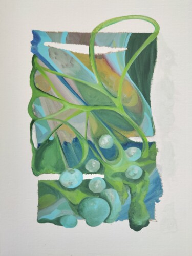 Schilderij getiteld "VEGETALIS" door D. S., Origineel Kunstwerk, Olie Gemonteerd op Plexiglas