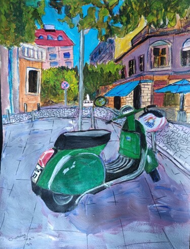 绘画 标题为“Purple streets” 由Daddy Noob, 原创艺术品, 丙烯