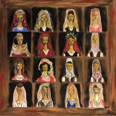 Malarstwo zatytułowany „Albanian album” autorstwa Dafinë Vitija, Oryginalna praca, Akryl