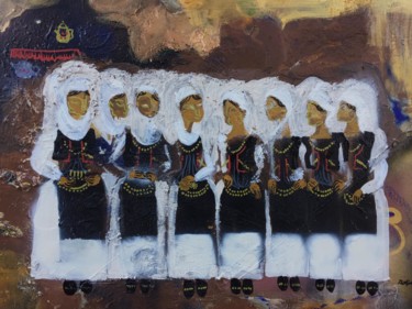 Painting titled "Dancing women from…" by Dafinë Vitija, Original Artwork, Acrylic