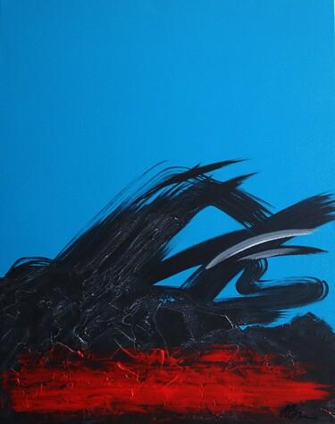 Pintura intitulada "Volcano blue. Abstr…" por Daheaven Art, Obras de arte originais, Acrílico Montado em Armação em madeira