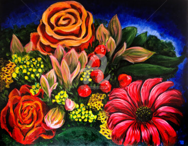 Pintura titulada "Spring Blossom" por Dahuyn, Obra de arte original, Acrílico Montado en Bastidor de camilla de madera
