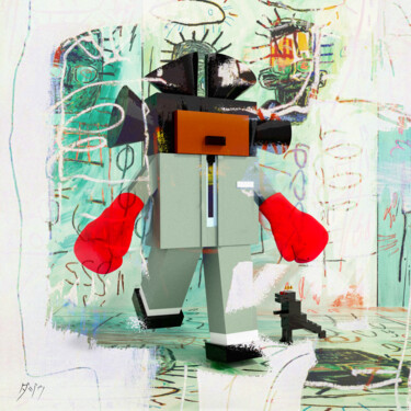 Arte digitale intitolato "Basquiat" da Dajiù, Opera d'arte originale, Modellazione 3D