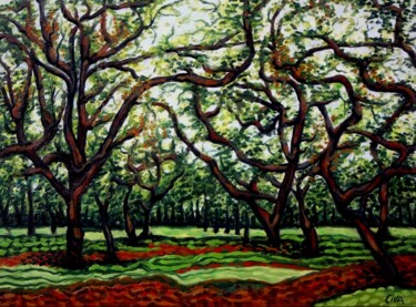 「Chestnut plantation…」というタイトルの絵画 Dan Civaによって, オリジナルのアートワーク, オイル