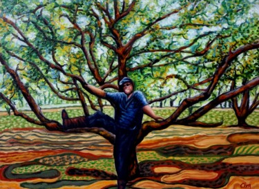 Malerei mit dem Titel "Chestnut plantaton…" von Dan Civa, Original-Kunstwerk, Öl