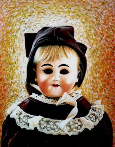 Peinture intitulée "Old porcelain doll…" par Dan Civa, Œuvre d'art originale, Acrylique