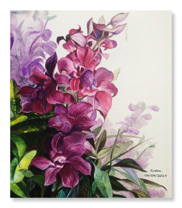 Pittura intitolato "Violette" da Dan Xu, Opera d'arte originale, Olio Montato su Telaio per barella in legno