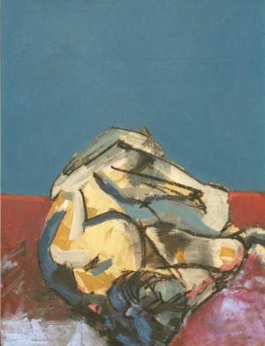 Painting titled "Man Lying Down" by Daniel Beaudoin, Original Artwork