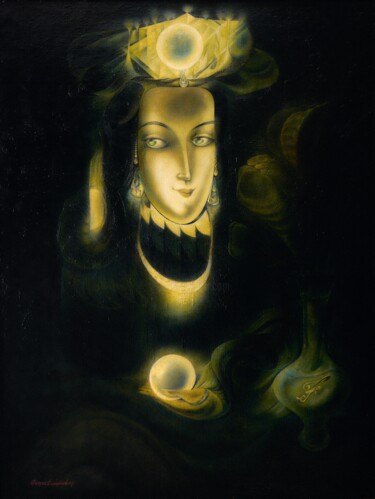 Schilderij getiteld "Magician Floriana" door Danelian Gregor, Origineel Kunstwerk, Olie