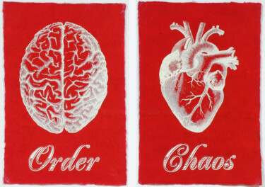 Gravures & estampes intitulée "Order Chaos Red Pri…" par Dangerous Minds Artists, Œuvre d'art originale, Sérigraphie