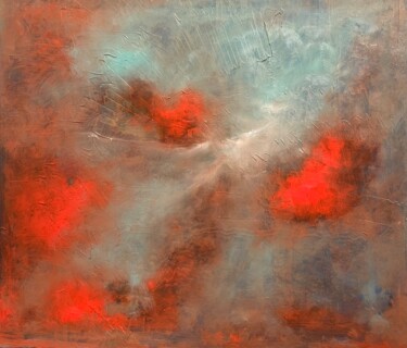 Schilderij getiteld "Red clouds again ag…" door Dani Alexsandrova, Origineel Kunstwerk, Olie