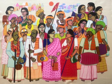 Peinture intitulée "Hai Malik Terae Ban…" par Dhan Prasad, Œuvre d'art originale, Acrylique