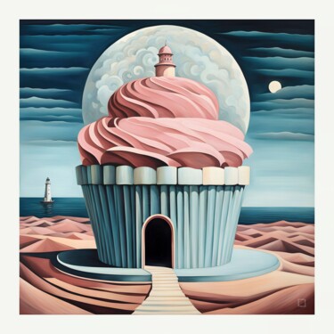 Digitale Kunst mit dem Titel "Cupcake Worlds - Th…" von Daniel Arrhakis, Original-Kunstwerk, KI-generiertes Bild