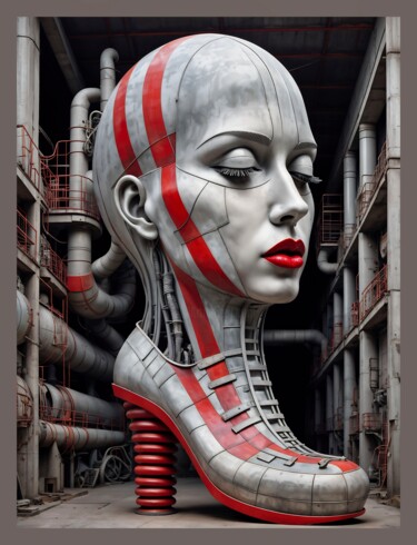 Arte digitale intitolato "The Shoe Sculpture…" da Daniel Arrhakis, Opera d'arte originale, Immagine generata dall'IA