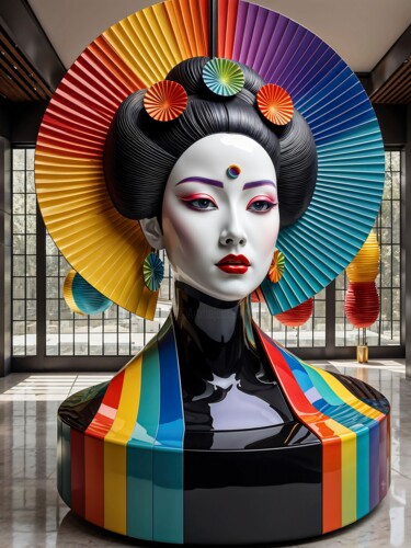 Digital Arts με τίτλο "The Pawn Geisha" από Daniel Arrhakis, Αυθεντικά έργα τέχνης, Εικόνα που δημιουργήθηκε με AI