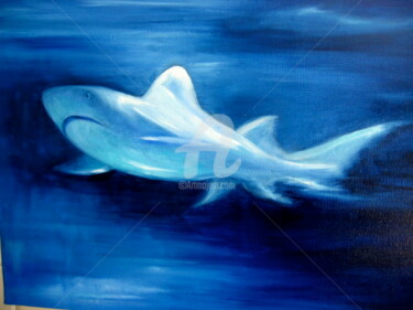 Peinture intitulée "requin" par Daniel Bahuaud, Œuvre d'art originale, Huile