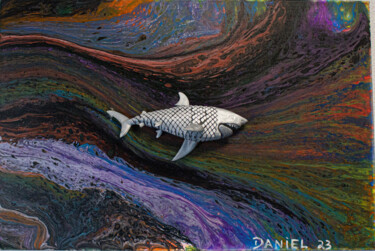 Malarstwo zatytułowany „Shark” autorstwa Daniel Cerqueira, Oryginalna praca, Akryl