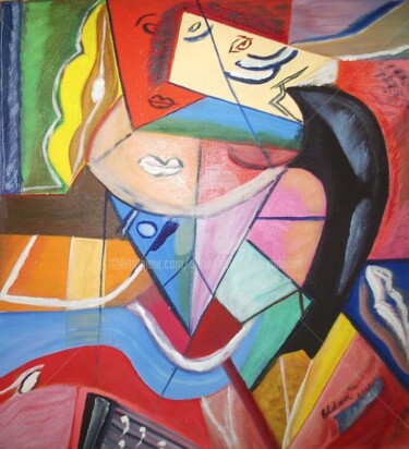 Painting titled "Les Voix" by Daniel Dr. El Dan (Mdaniel), Original Artwork, Oil