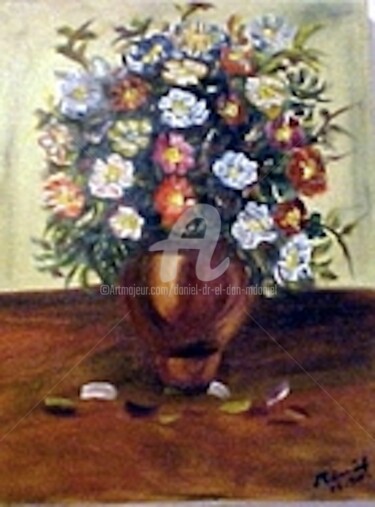 Pittura intitolato "Le Bouquet de fleurs" da Daniel Dr. El Dan (Mdaniel), Opera d'arte originale, Olio
