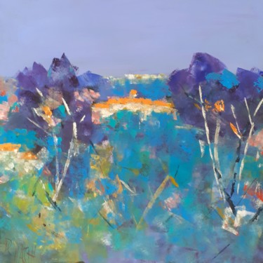Malerei mit dem Titel "Provence bleue" von Daniel Giacchi, Original-Kunstwerk, Acryl