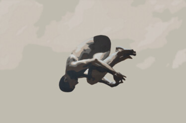 Ζωγραφική με τίτλο "Somersault" από Daniel Gibert, Αυθεντικά έργα τέχνης, Λάδι Τοποθετήθηκε στο Ξύλινο φορείο σκελετό