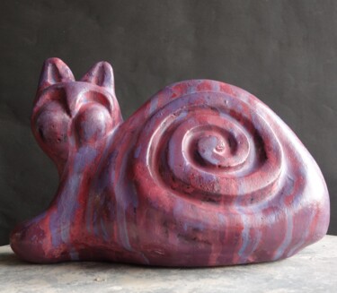 Escultura intitulada "My Pink Cat" por Daniel Gomez, Obras de arte originais, Concreto
