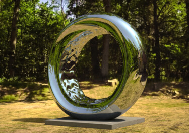 Sculptuur getiteld "Whispers of Infinit…" door Daniel Kei Wo, Origineel Kunstwerk, Roestvrij Staal