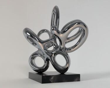 Sculpture titled "Blossom#1(Small edi…" by Daniel Kei Wo, Original Artwork, Stainless Steel