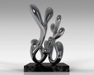 Skulptur mit dem Titel "Evolving Waves#1(Sm…" von Daniel Kei Wo, Original-Kunstwerk, Edelstahl