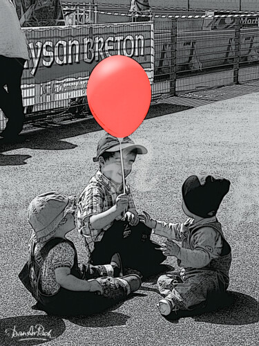 Digital Arts titled "Ballon rouge" by Daniel Le Page (Dan Ar Pach), Original Artwork