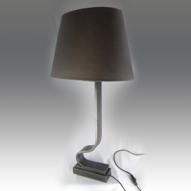 Sculpture intitulée "Lampe de bureau" par Daniel Le Piouff, Œuvre d'art originale, Métaux